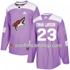 Adidas Maillot de Hockey Arizona Coyotes Oliver Ekman-Larsson 23 2017-2018 Violet Fights Cancer Practice Authentic - Homme